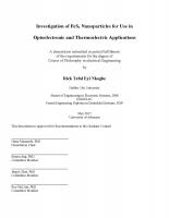 Cover for Investigation of FeS2 Nanoparticles for Use in Optoelectronic and Thermoelectric Applications