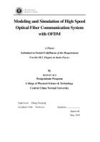 Cover for Modelling and Simulation of High Speed Optical Fiber Communication System with OFDM