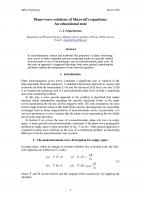 Cover for Plane-wave solutions of Maxwell's equations: An educational note