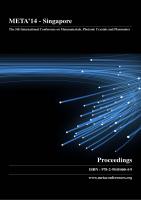 Cover for Proceedings of META'14, The 5th International Conference on Metamaterials, Photonic Crystals and Plasmonics