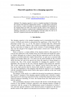 Cover for Maxwell equations for a charging capacitor