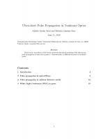 Cover for Ultra-short Pulse Propagation in Nonlinear Optics