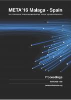 Cover for Proceedings of META'16, The 7th International Conference on Metamaterials, Photonic Crystals and Plasmonics