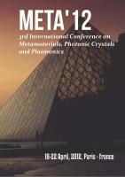 Cover for Proceedings of META'12, The 3th International Conference on Metamaterials, Photonic Crystals and Plasmonics