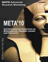 Cover for Proceedings of META'10, The 2nd International Conference on Metamaterials, Photonic Crystals and Plasmonics